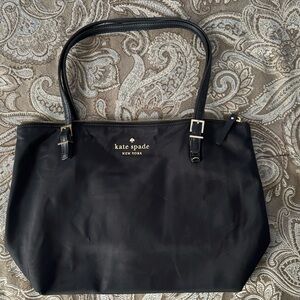 Kate Spade Black Tote with Gold Details (Gently Used)